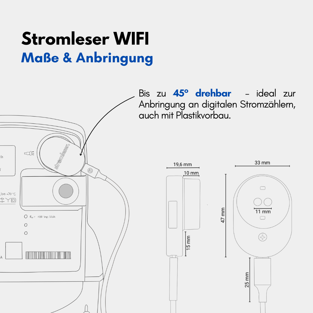 Stromleser WIFI - IR Lesekopf für intelligente Stromzähler - stromleser